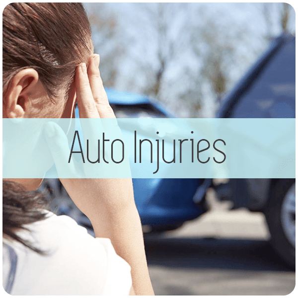 lady holding head auto injury accident 