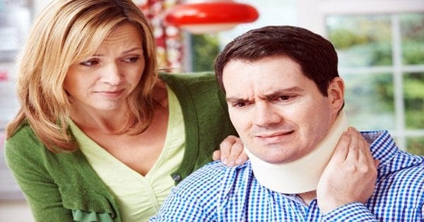 blog picture of wife attending to her husband's neck pain