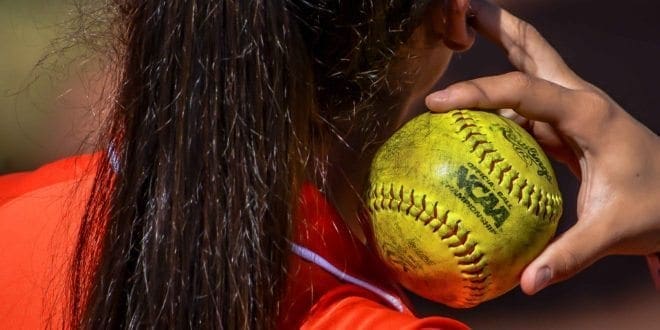 blog picture of college softball pitcher
