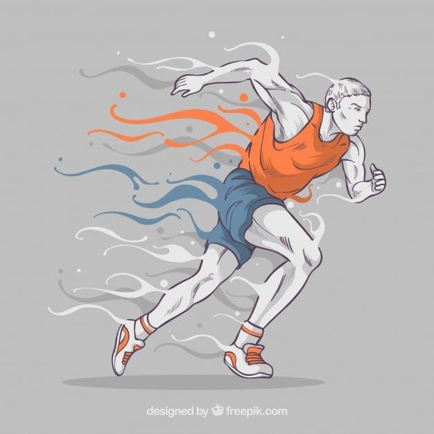 illustration af mand, der løber