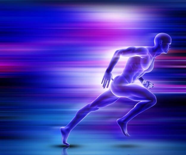 3d male figure sprinting