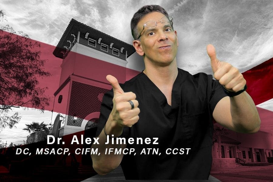 Image of Dr. Alex Jimenez with thumbs up standing over his office clinic.